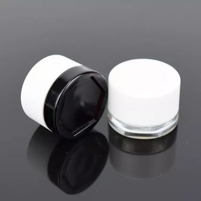 Custom 5ml 7ml 9ml Hexagon Child Resistant Glass Concentrate Jar Containers with Smell Proof Child Proof Lid