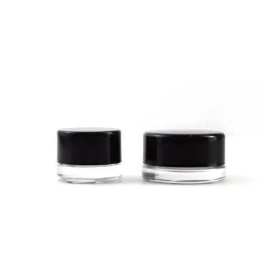 Lower Profit Clear Glass 5ml 9ml Concentrate Child Resistant Cosmetic Glass Jars White or Black Plastic CR Cap