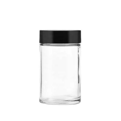 6 oz 180ml straight side clear cosmetic bottle smell proof container glass jar vitamin remedy flowers jars with child proof cap
