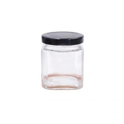 Factory direct sale 120ml empty square transparent pickles canned food honey glass jar with tinplate lid