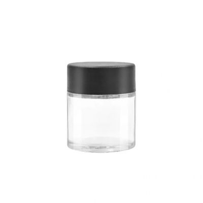 Wholesale mini 1 oz clear Round herb flower packaging glass bottles with screw childproof lids