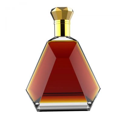 wholesale luxury glass bottle with lid custom beverage brandy whisky vodka glass bottles