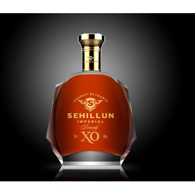 wholesale high quality liquor bottle empti square brandy glass bottle
