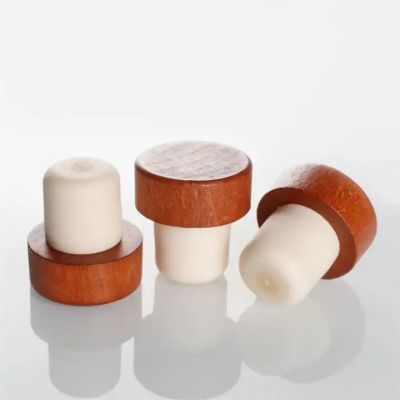 Custom Made Luxury Wooden Top Wine Bottle Synthetic Cork Stopper T shape Wine Corks seal