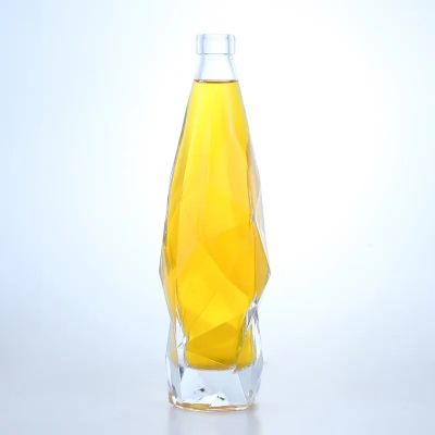 Premium russian 500ml slim round vodka tequila bottle liquor glass bottle with cork