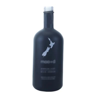 Frosted black color 700ml 750ml liquor wine glass bottle with screw cap