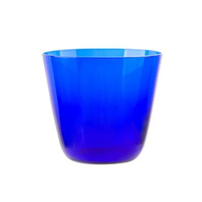 6oz Cobalt blue glass tumbler set of 3 solid color drinking glass with supper thin wall for juice colorful water glass