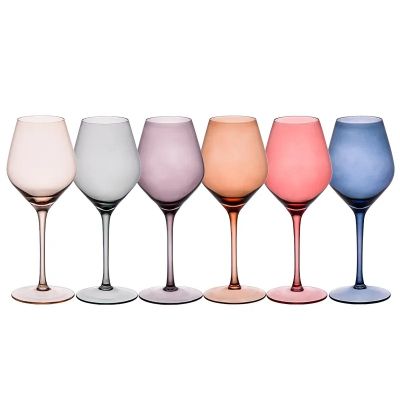 Glass Cup Wine Glasses Hand Blown Glass Sales Excellent Reusable Top Tropical Colorful Drinking Wine Glass Goblet set Cups