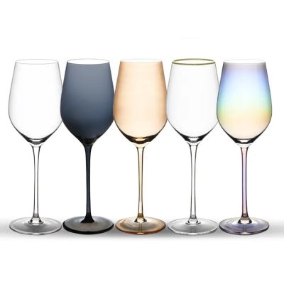 2023 Fancy Hand-blown Crystal Red wine glass set Clear or coloured Crystal Wine Glasses Universal Red Wine Glass
