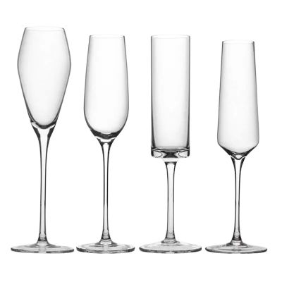 Premium Clear Glass Champagne Flute thin stem wine glasses