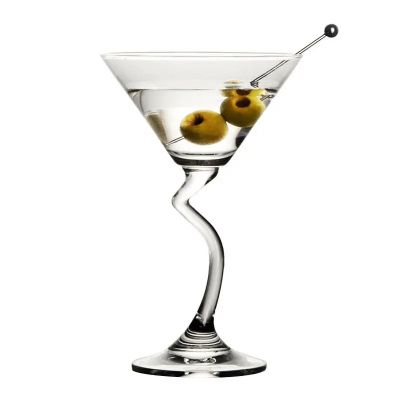 Factory direct bar glassware crystal martini glass twist rid cocktail glasses