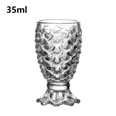 Light luxury style 35ml mini whiskey glass lead-free delicate relief wine glass cup shot glass