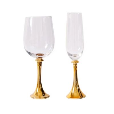 Celebration Festival Party Luxury Gold Stem Wedding Wine Glass