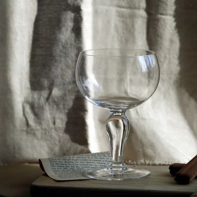 Transparent Thick Stem Handmade Big Wine Glasses for Decoration