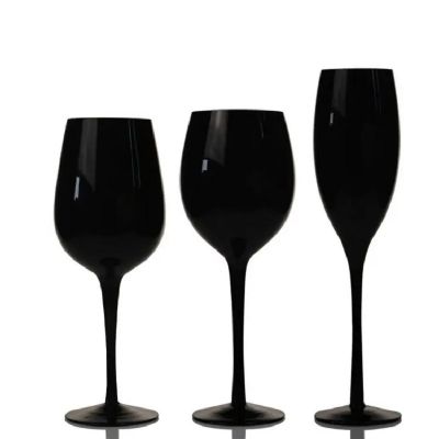 Hand Draw Special Birthday Decor Customization Black Wine Glasses Custom Logo