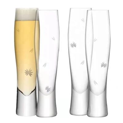 Modern Crystal Stemless Glass Champagne Flute Thick Bottom Engraved Champagne Glasses