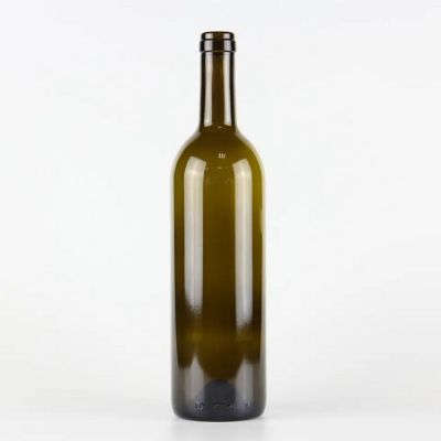 Hot selling cheap price antique green bordeaux glass wine bottle 750ml