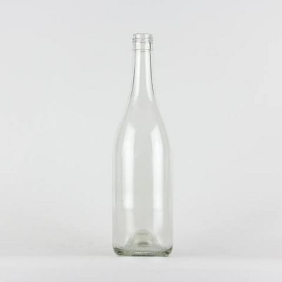 750ml screw finish clear color burgundy wine glass bottle