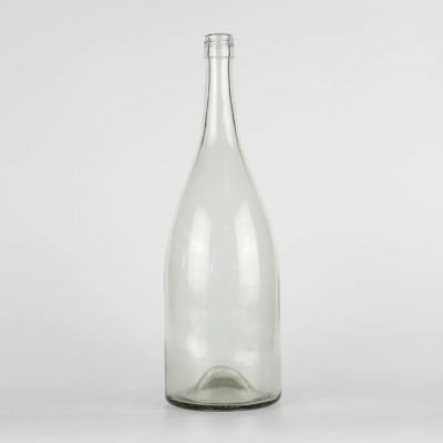 1500ml clear burgundy shape screw cap champagne wine glass bottle