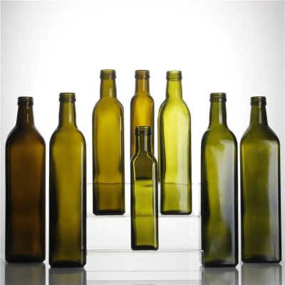 Stocked antique green amber clear color olive oil 750 ml 500 ml 250 ml 100ml AG Marasca Dorica glass bottle with 31.5*24mm cap