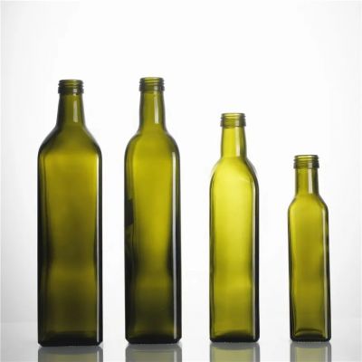 antique green amber color olive oil 31.5 pp 750 ml 500 ml 250 ml AG Marasca Dorica glass bottles