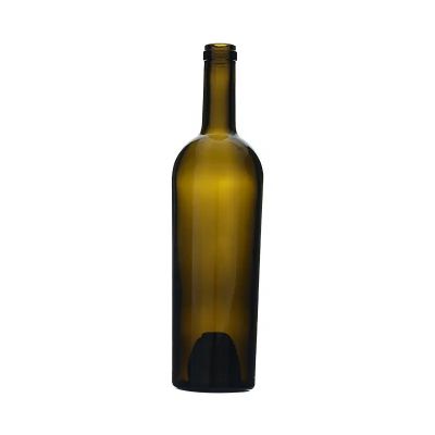 Best Quality 750ml 880g Cork Finished Round Glass Wine Bottle Syrahs Bordeaux Bottle