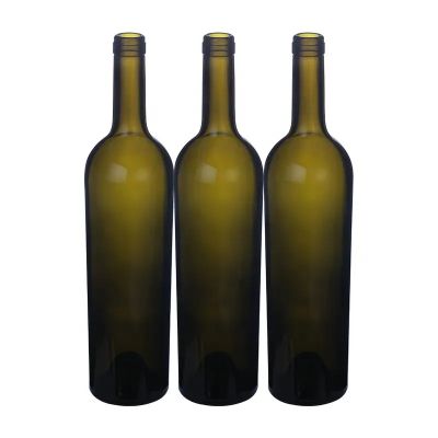 Factory Custom Cork Finished 750ml 780g Red Wine Glass Bottle Bordeaux Bottles