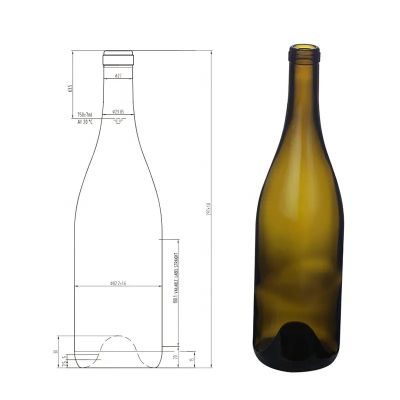 Bulk purchase burgundy glass bottle cork finished 750ml 550g empty wine bottle