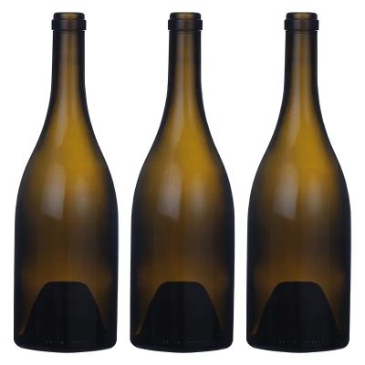 Custom design bulk purchase shock resistance pot-bellied 750ml burgundy wine bottle
