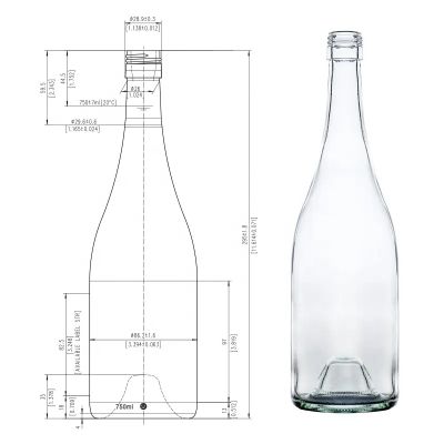 Custom Color Glass Long Neck 750ml Bottles Screwcap Wine Bottle Burgundy Bottle