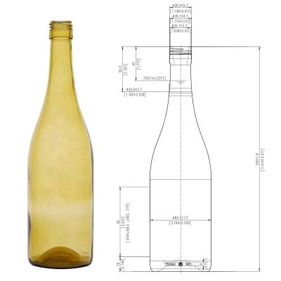 Custom shock resistance 750ml wine glass bottle empty burgundy red wine bottle
