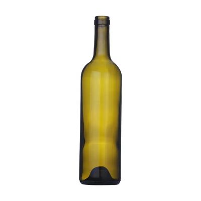 Encore Packaging 750ml Transparent Antique Green Bordeaux Glass Red Wine Bottle
