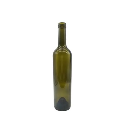 Hot Sale 750ml Empty Cork Cap Glass Bottle Antique Green Bordeaux Wine Bottles