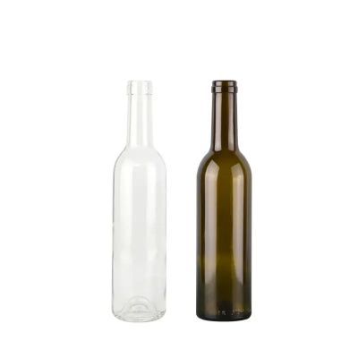 375ml Hot Selling Capacity Glass Bottles Cork Cap Bordeaux Glass Wine Bottle Custom