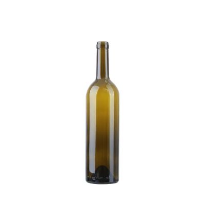Empty hot sale packaging custom 750ml wine glass bottle with cork