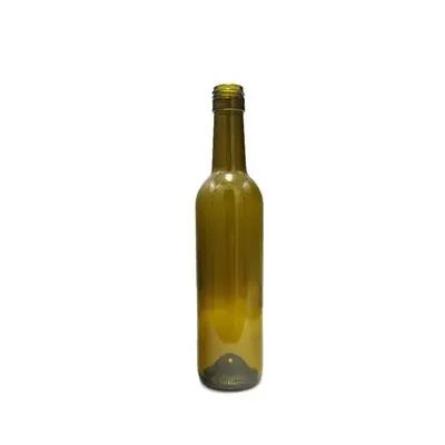 375ml bordeaux/burgundy antique green wine flat screw cap glass bottle