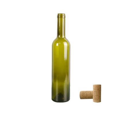 Wholesale flint color 500ml glass bordeaux bottle with cork