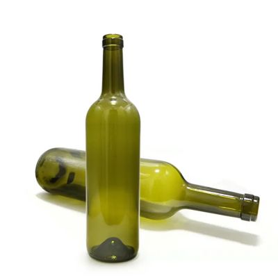 low price 750ml empty clear antique green bordeaux glass wine bottle with screw cap for sale