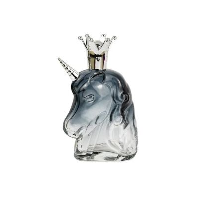 Aluminum alloy unicorn perfume bottle cap electroplated silver crown aromatherapy lid zamac animal head cap