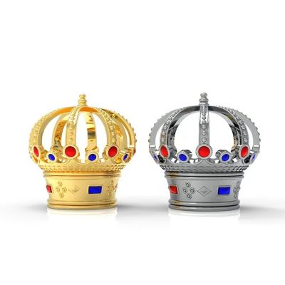 Zamac perfume lids Gold Perfume Cap Hollowed out crown shape design zamac perfume cap for FEA15 glass bottle