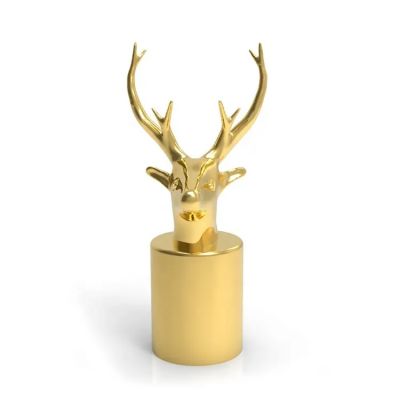 Best selling deer shape gold color animal zamac perfume cap for FEA15 glass bottle
