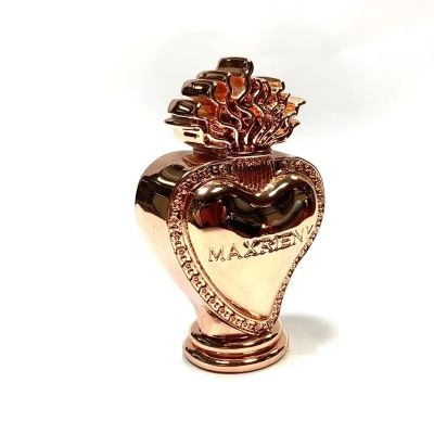 Rose Gold Perfume Bottle Cap Heart Pineapple Shape Die Cast Custom Premium Perfume Lid Exquisite Handicraft Decorations