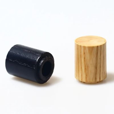 Factory OEM Perfume Bottle Caps 2023 New design perfume bottle round brown wood lids hot selling customized black wooden caps