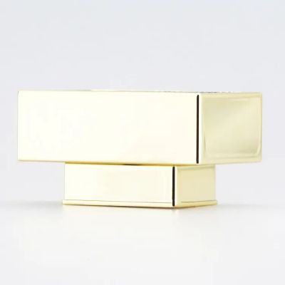Perfume Cap Customized By Manufacturer Top Grade plastic ABS Metallic texture perfume cap rectangle gold perfume lid