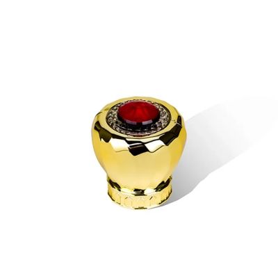 Custom metal round shape luxury gold zamac material perfume cap cover for perfume bottle