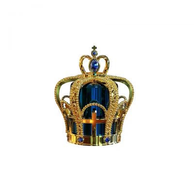 Luxury Gold Strings Crown Cap Zinc Alloy Perfume Cap with Diamond Ball Stone for Crimp Neck Perfume Bottle