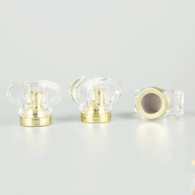 Free Sample stockl Plastic PP Perfume Clear Glass Perfume Bottle Lid Spray Acrylic Cap