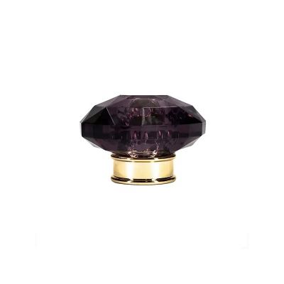 Custom design cosmetic luxury metal fancy purple perfume cap