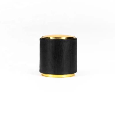High Quality Custom Leather Round Black Cap Perfume Bottle Cap Lids Luxury Perfume Cap
