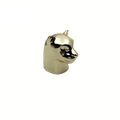 Fashion Heavy Leopard Decorative Fancy Metal Animal Gold Zamak Cap For Perfume